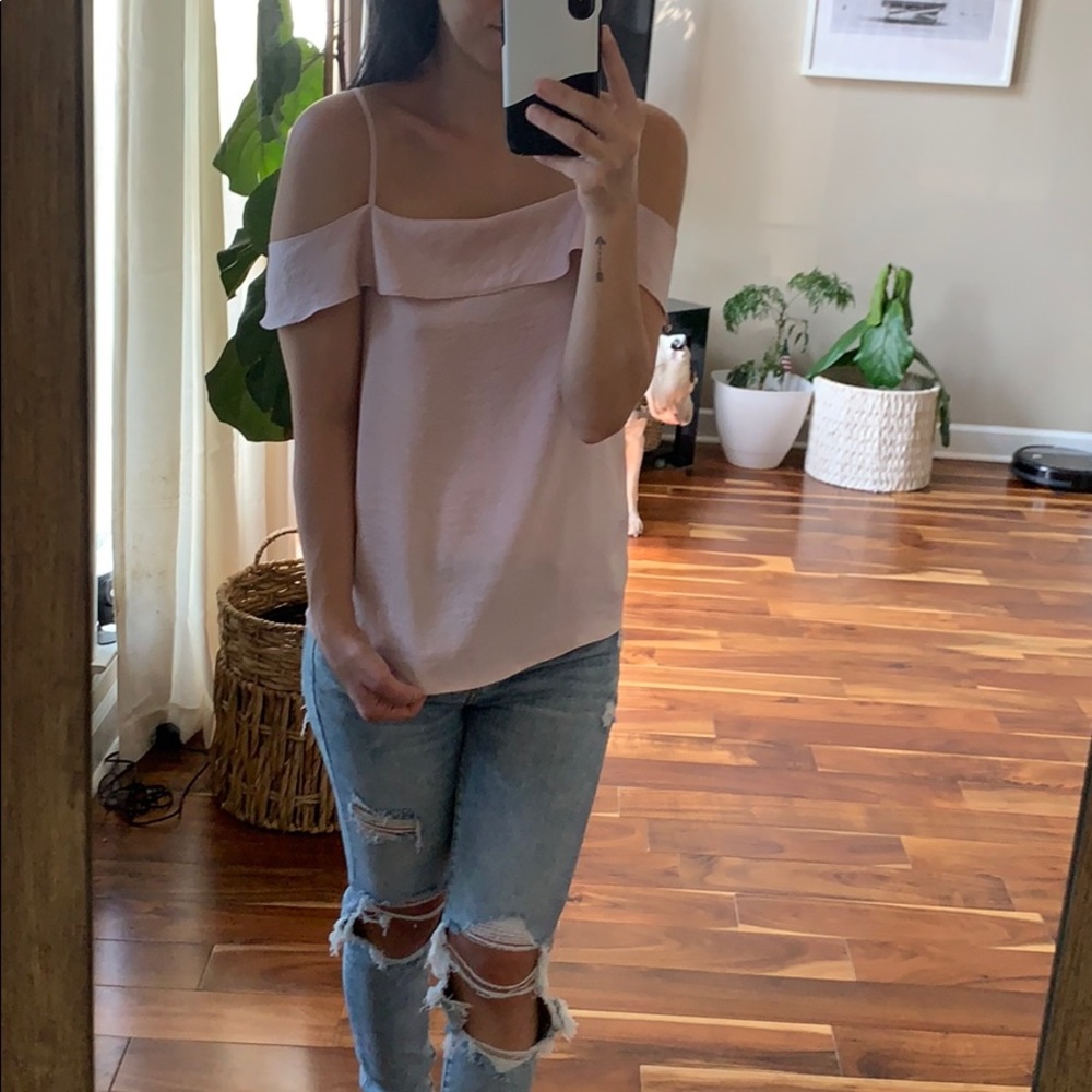 Blush satin top